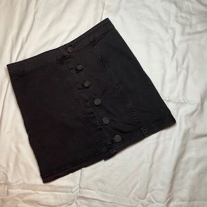 Altar’d State charcoal gray, black, button up skirt.
